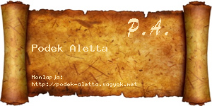 Podek Aletta névjegykártya